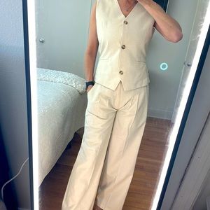 Custom linen blend vest/pantsuit